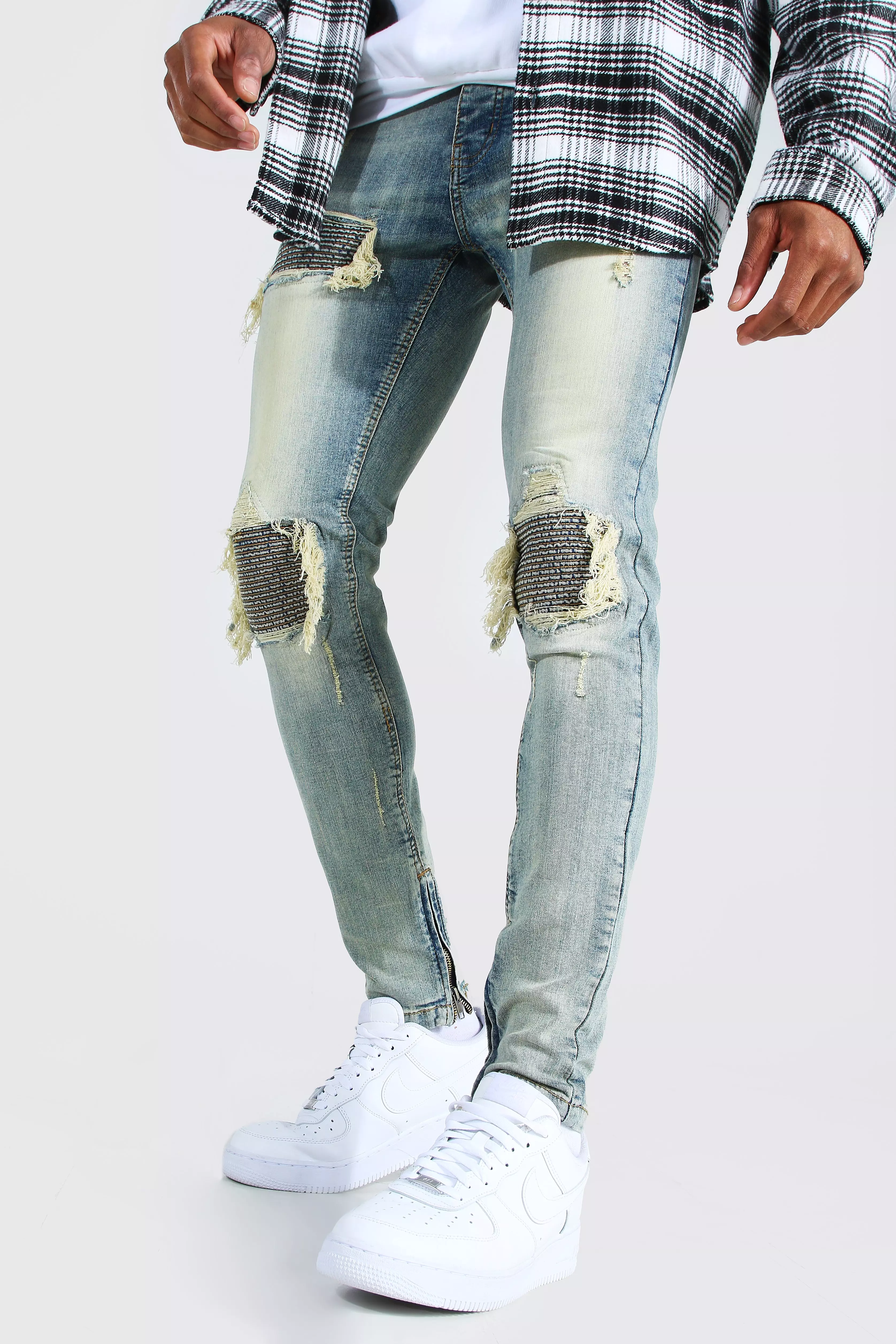 Cheap skinny biker jeans store